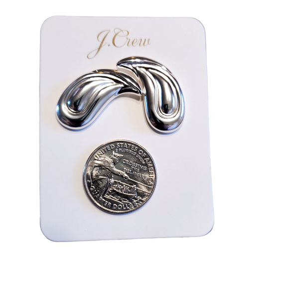 J CREW PAISLEY STUD EARRINGS SILVER COATED NICKLE FREE HYPOALLERGENIC - Picture 2 of 5